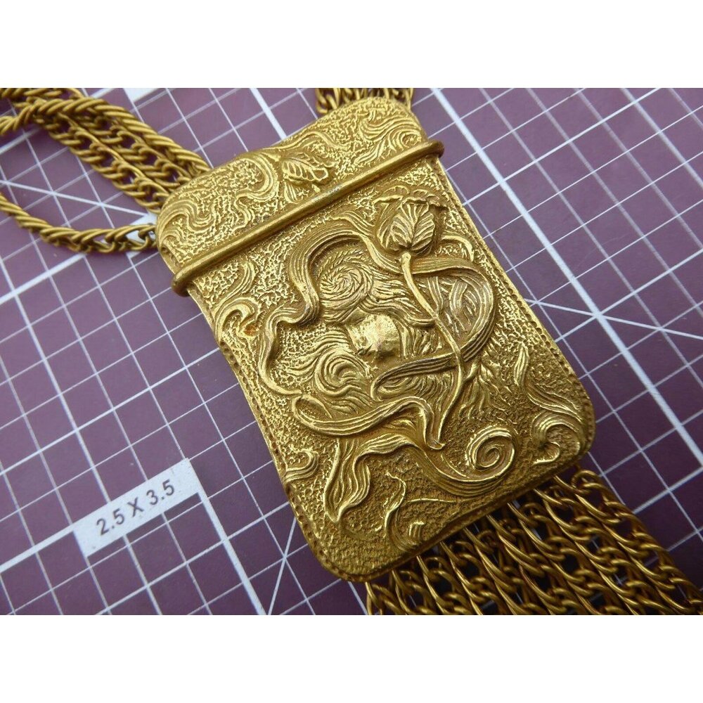Lucien Piccard Vintage Gold-Tone Multi-Strand Chain Necklace With Ornate Pendant - Picture 6 of 8